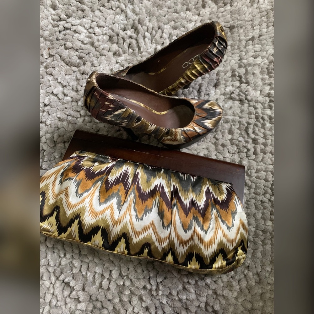 Aldo Camo-Multi Jaylona Pleated Satin Pumps